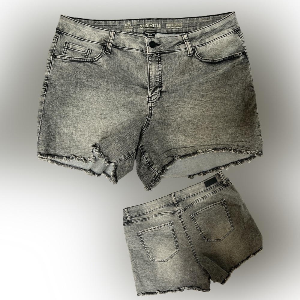 Casual Gray Denim Women Shorts